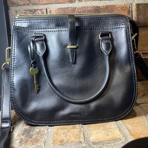 Fossil ‘Ryder’ Satchel | Black Leather
